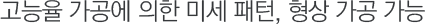 고능율 가공에 의한 미세 패턴, 형상 가공 가능